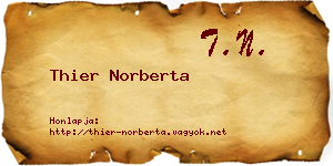 Thier Norberta névjegykártya